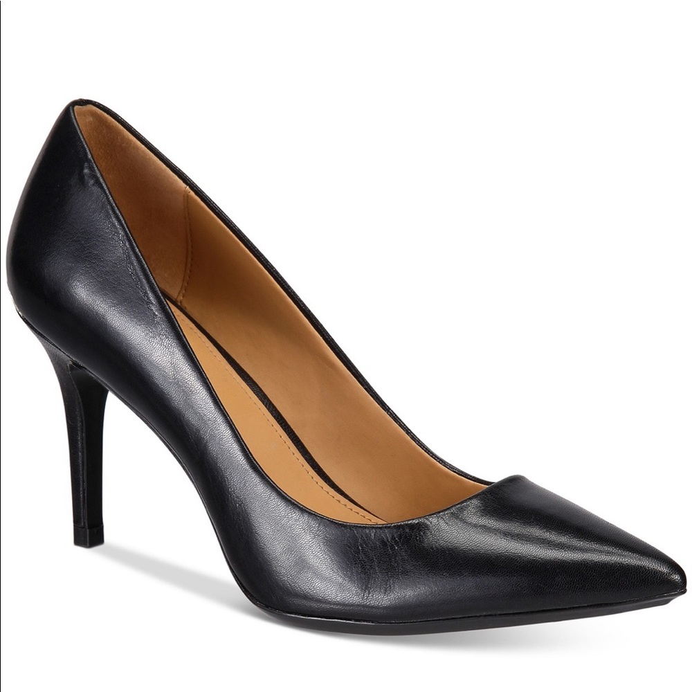 Calvin Klein Classic Gayle Black Leather heels sz 10 - very gently used
